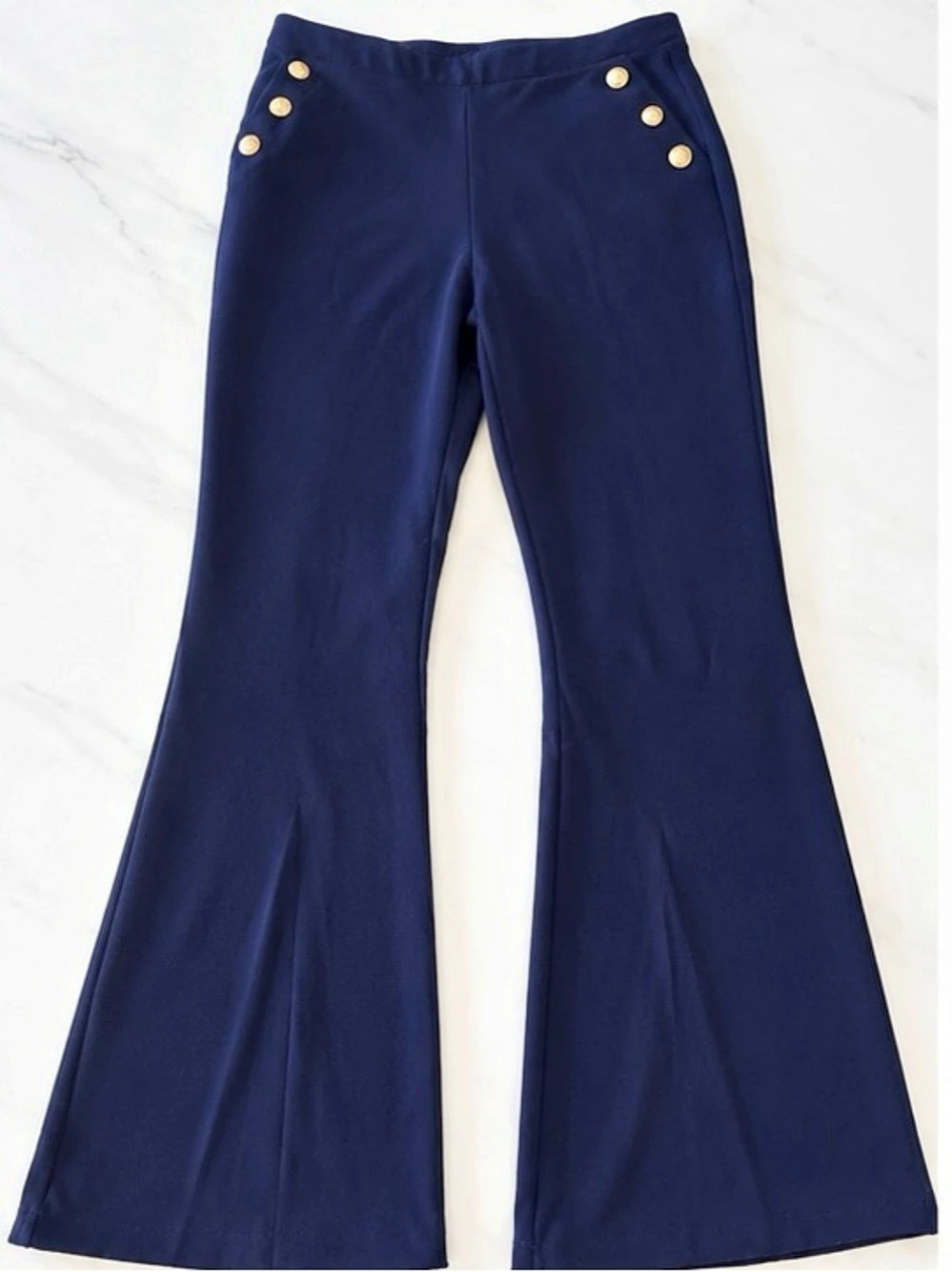 Christian Siriano Flare Pants in Blue Size Large Like New